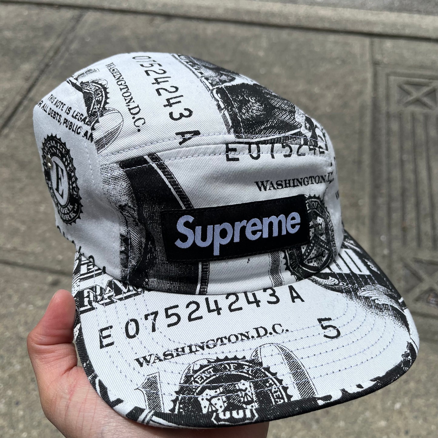 Supreme Dollar Bill 5 Panel Hat