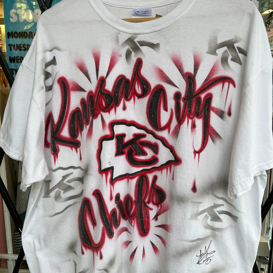 Custom Kansas City Chiefs Airbrushed Tee - Size XXL