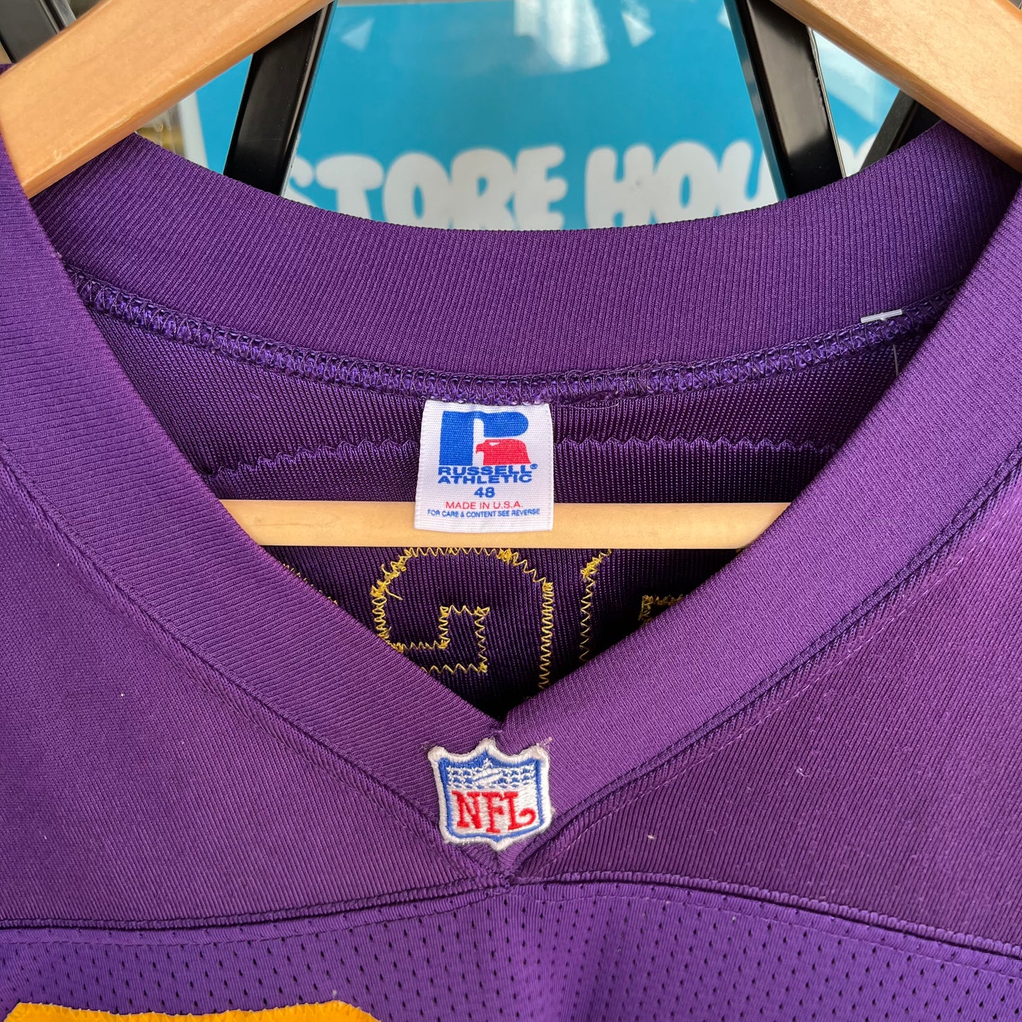 Vintage Russell Minnesota Vikings Randy Moss Authentic Stitched Jersey - Size 48 (XL)