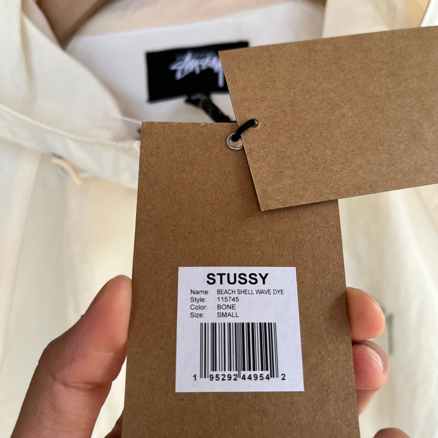 Stussy Beach Shell Wave Dye Jacket Bone - Size S