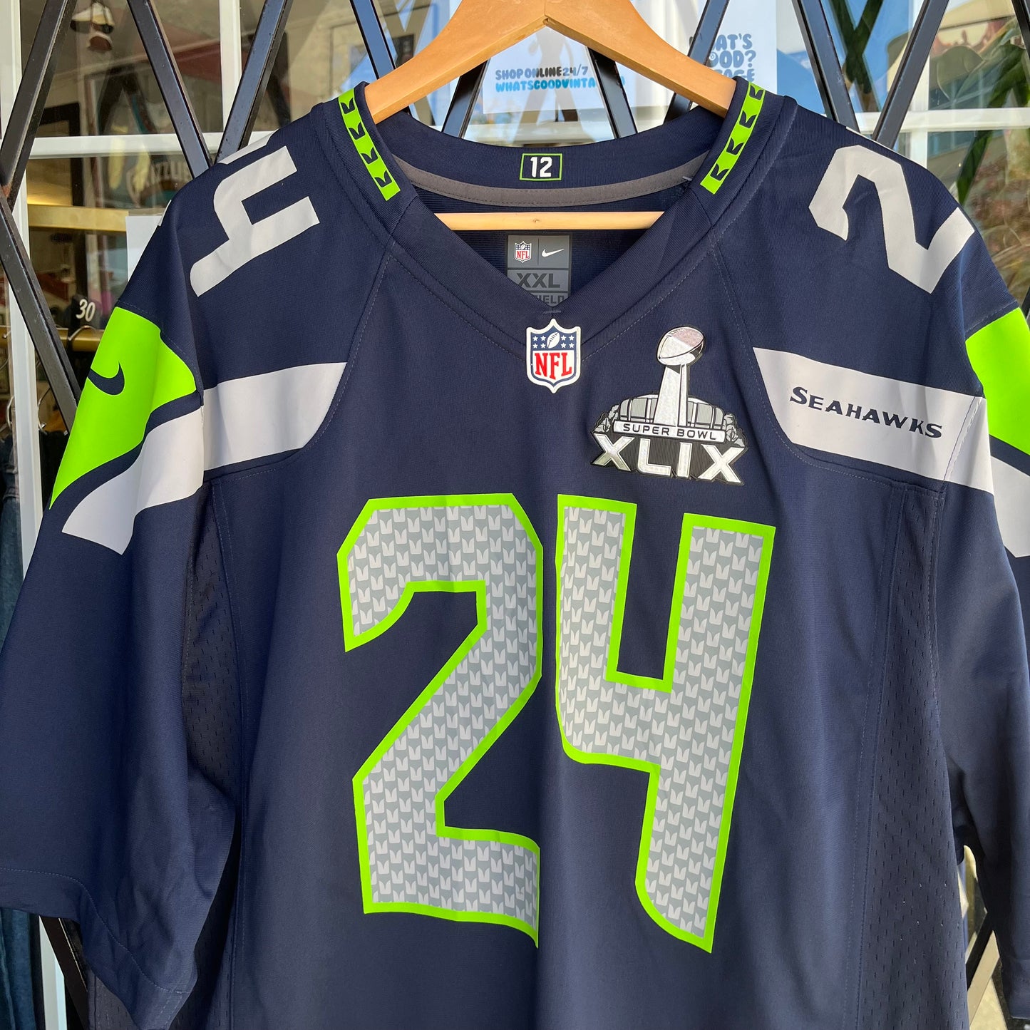 2014 Super Bowl Seattle Seahawks Marshawn Lynch Jersey - Size XXL