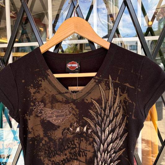 Harley Davison Wings Tee - Size Womenâs S