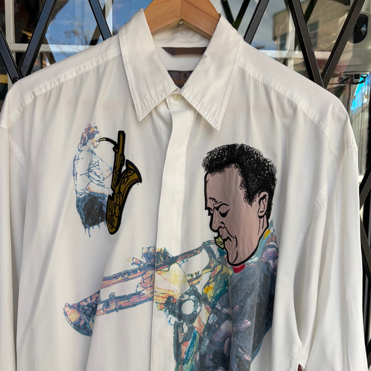 Vintage Bugatchi Dizzy Gillespie Jazz Button Up Shirt - Size L