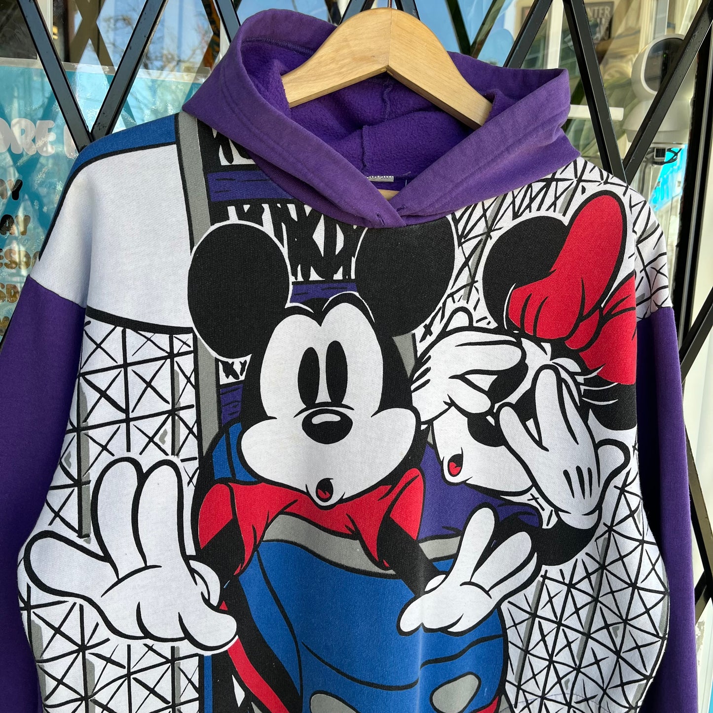 Vintage Disney Big Print Hoodie - Size M