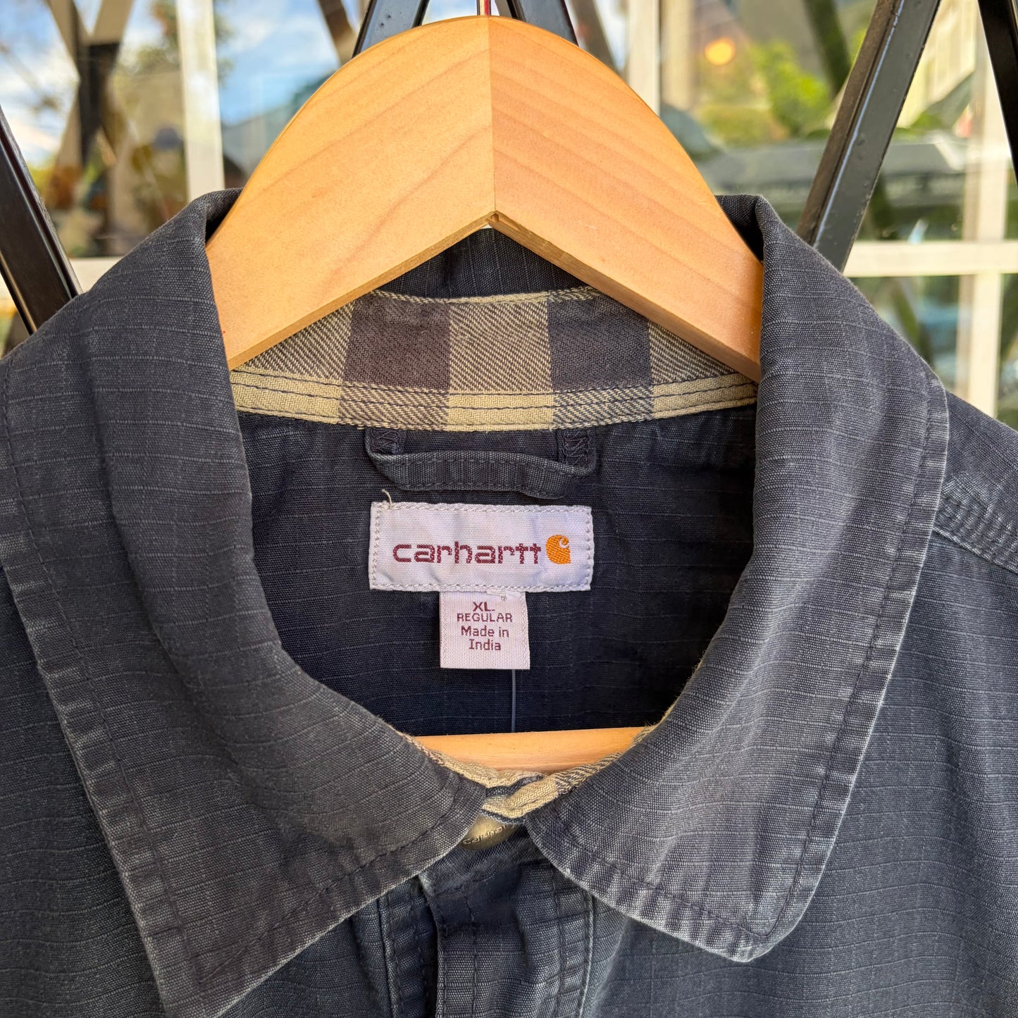 Carhartt Snap Button Plaid Lined Chore Jacket - Size XL