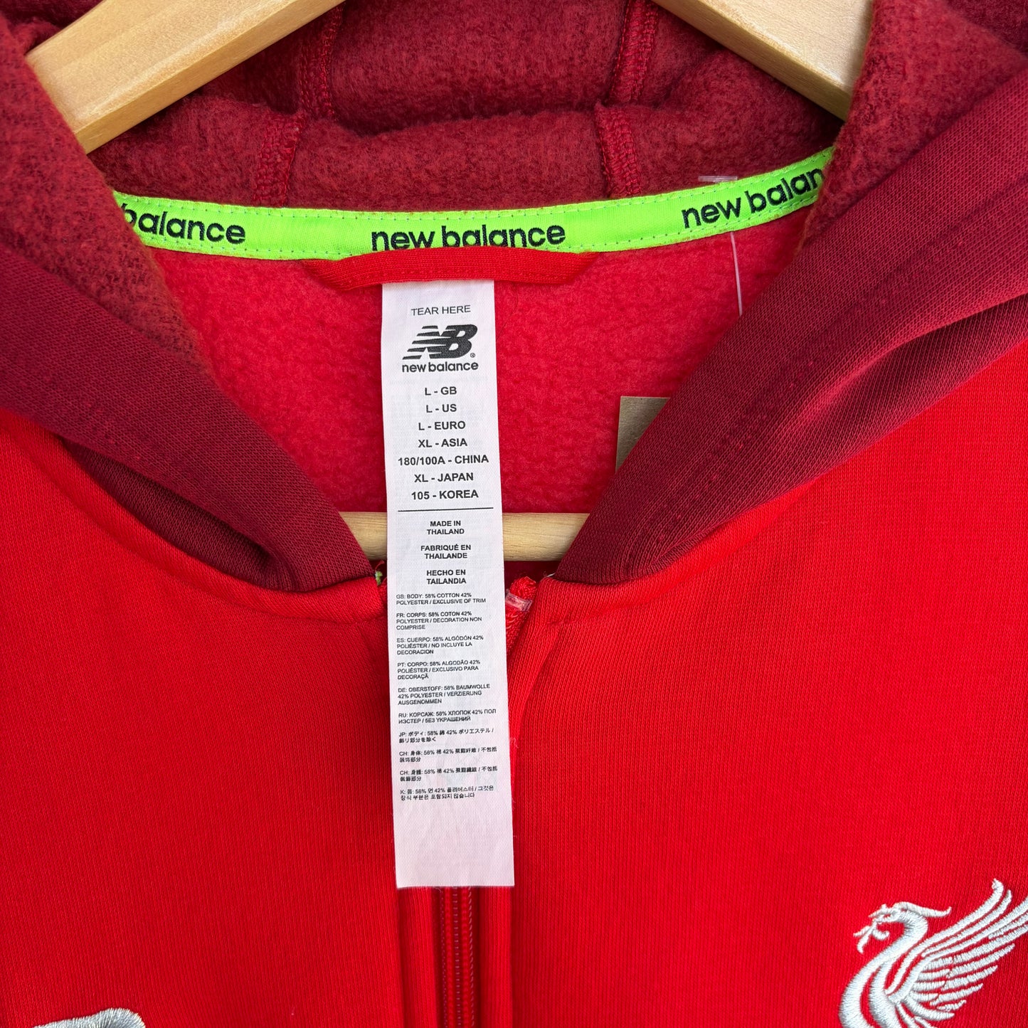 New Balance Liverpool FC Zip Up Hoodie - Size L