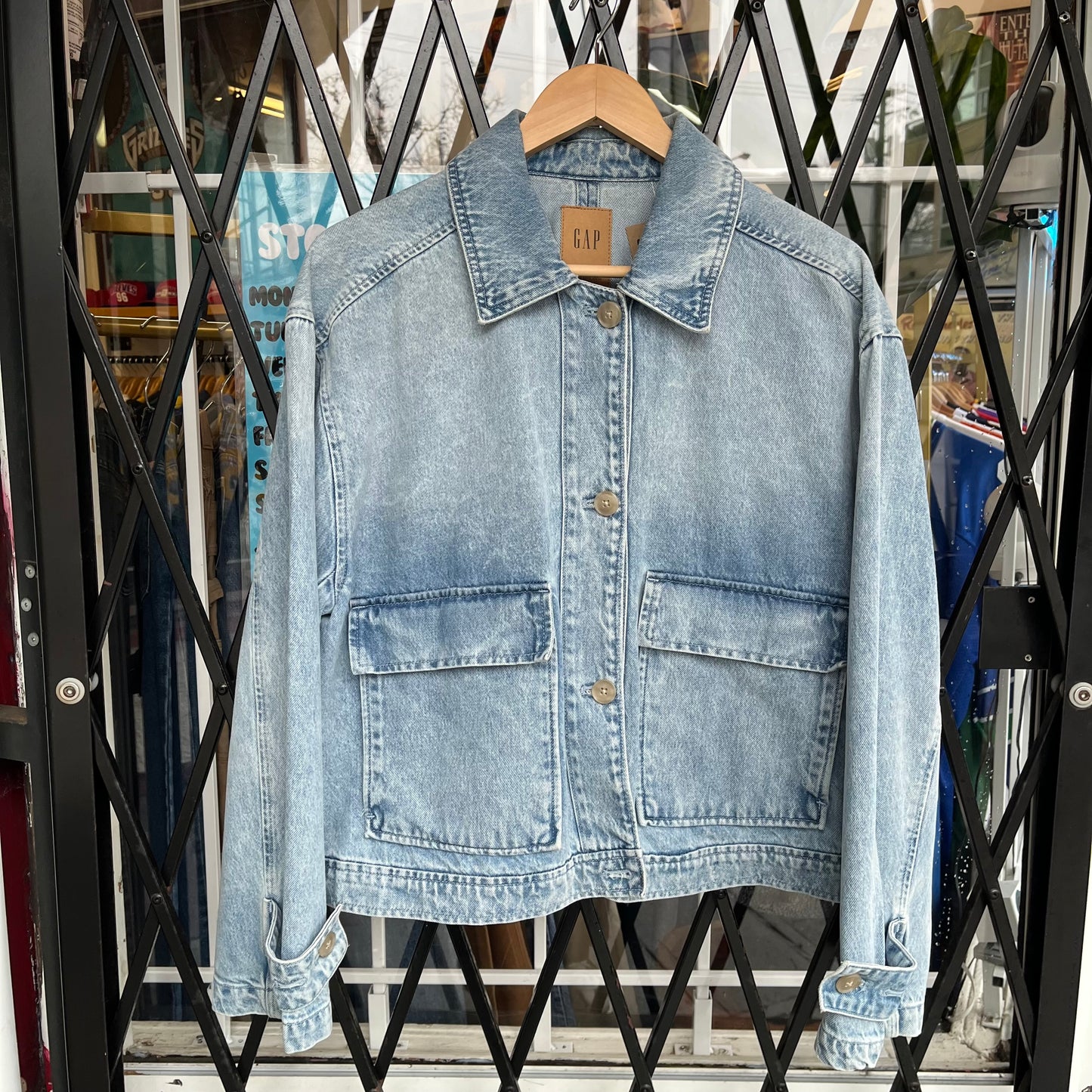 Gap Denim Cropped Chore Jacket - Size Womens L