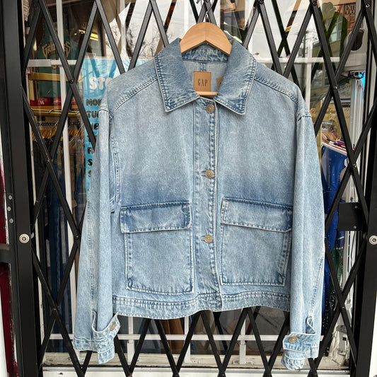 Gap Denim Cropped Chore Jacket - Size Womens L