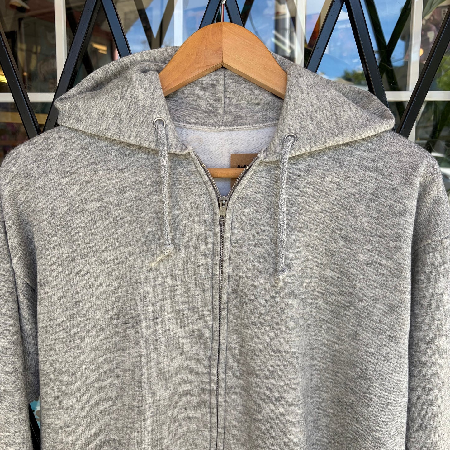 Vintage Blank Zip Up Hoodie - Size L