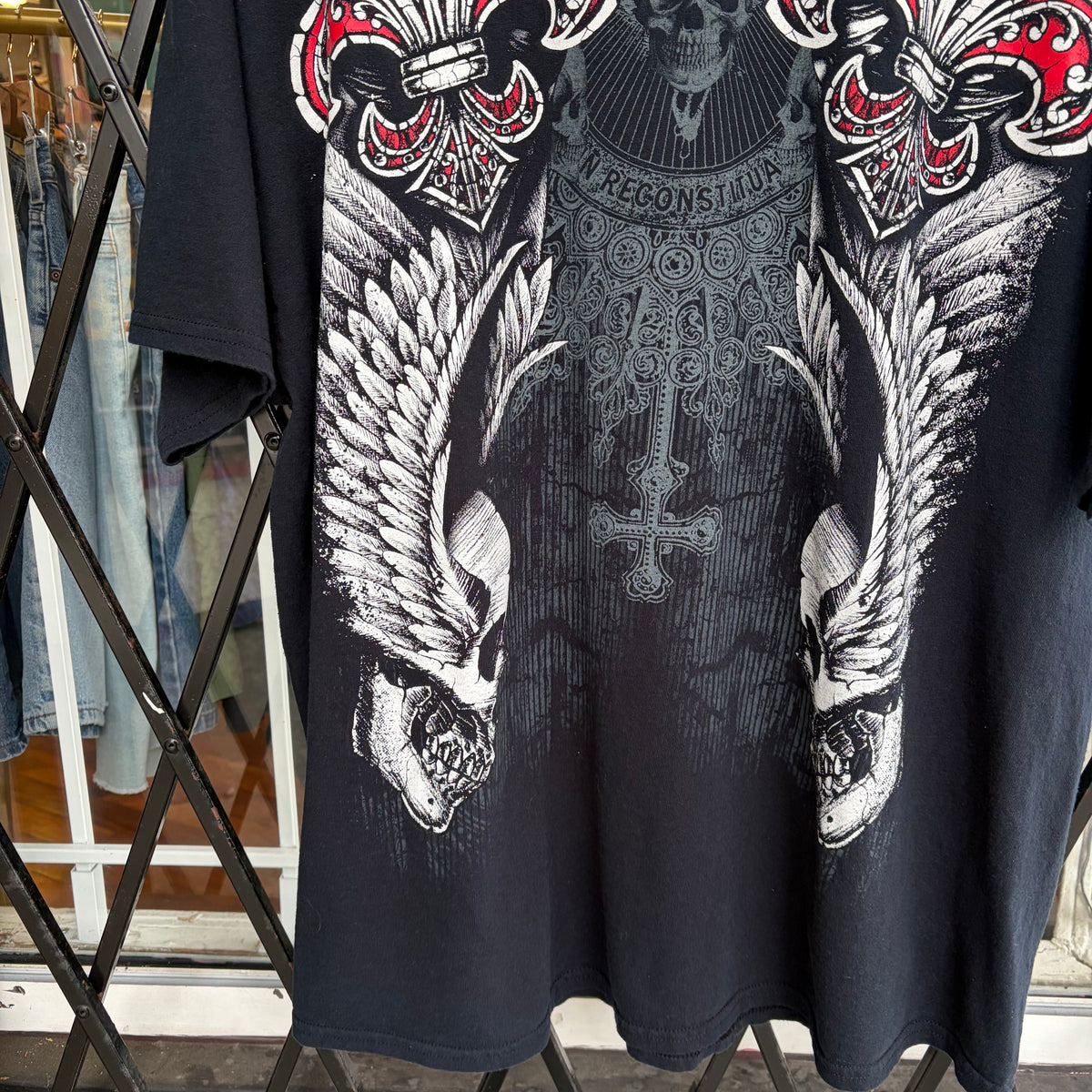 Y2K Salvation Skull Tee - Size XL