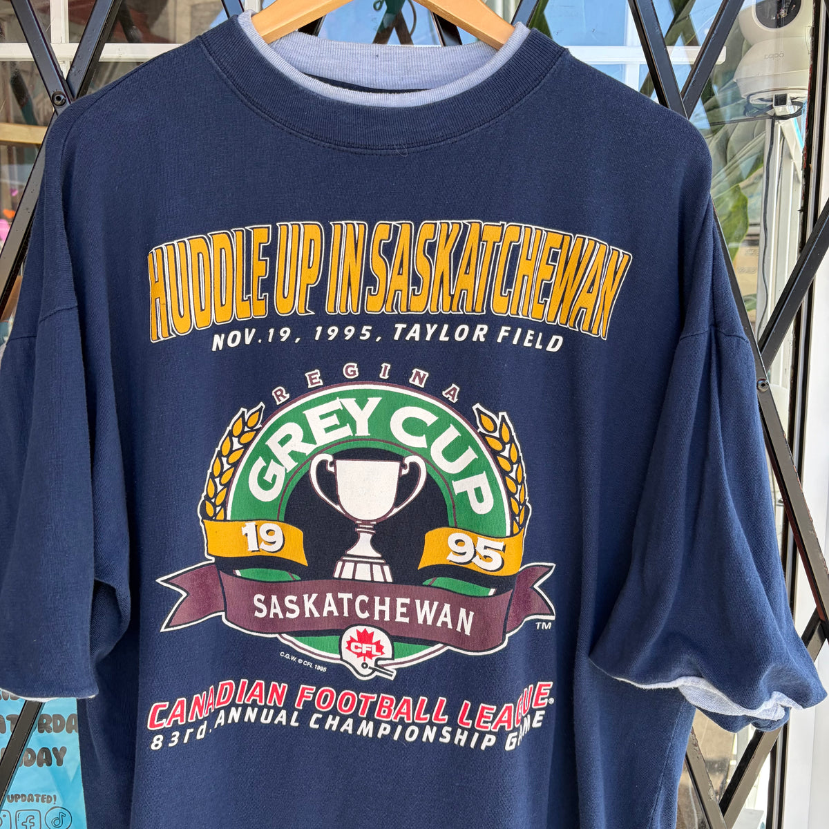 1995 CFL Grey Cup Saskatchewan Tee - Size XL