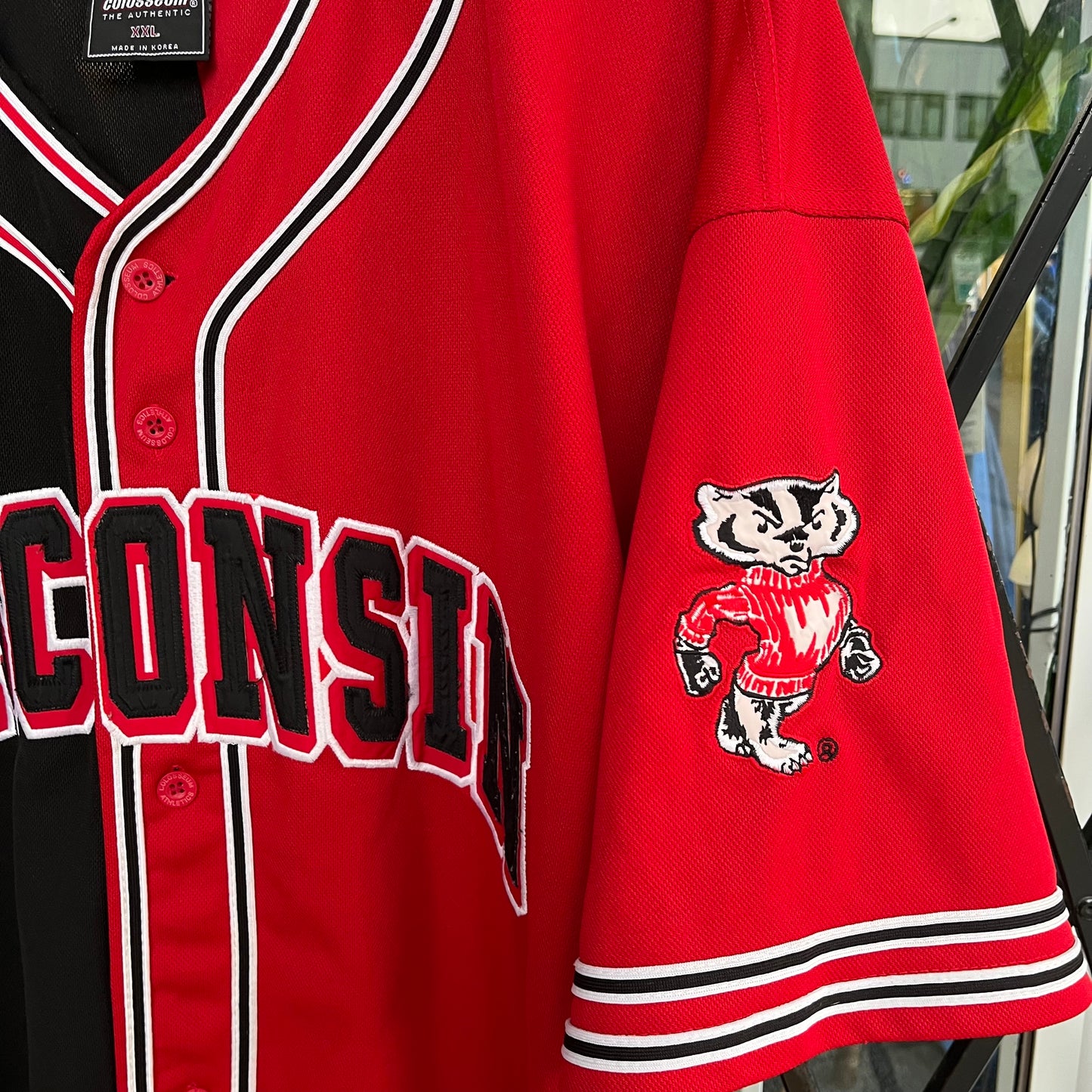 Vintage University of Wisconsin Badgers Split Baseball Jersey - Size XXL