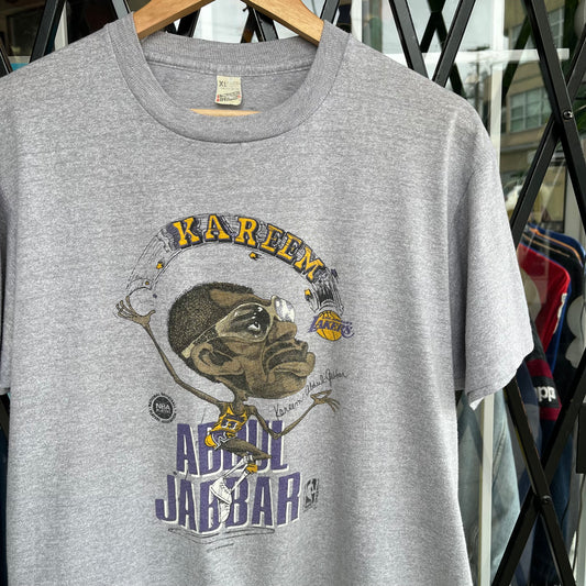 1980’s Kareem Abdul-Jabbar Lakers Bobblehead Tee - Size XL