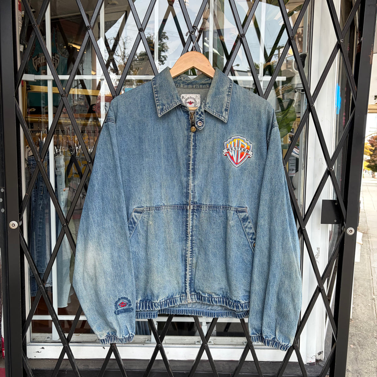Vintage Mid Western Garments Harrington Denim Jacket - Size L