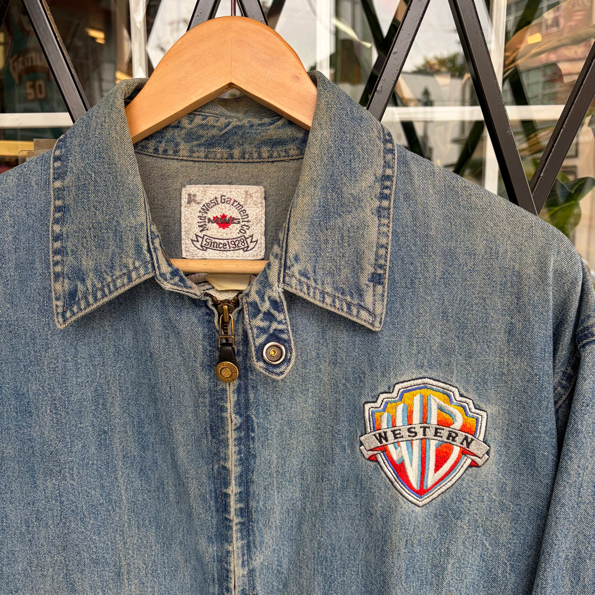 Vintage Mid Western Garments Harrington Denim Jacket - Size L