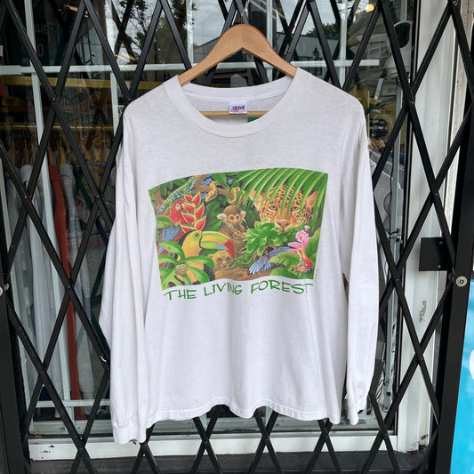 Vintage 90s The Living Forest Nature Long Sleeve Shirt - Size L