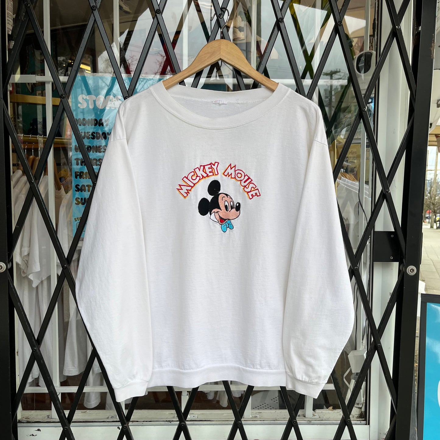 Vintage Disney Mickey Mouse Embroidered Long Sleeve - Size L