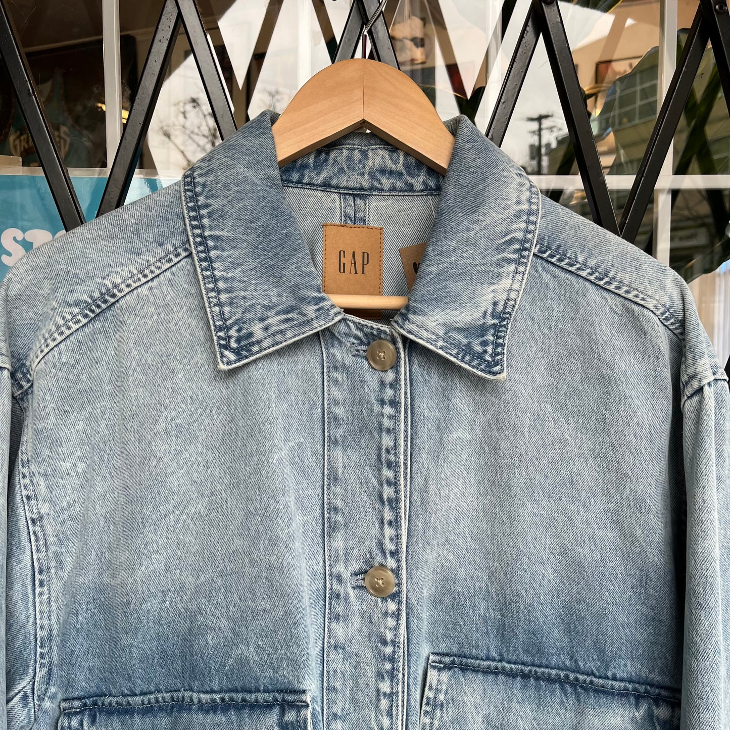 Gap Denim Cropped Chore Jacket - Size Womens L