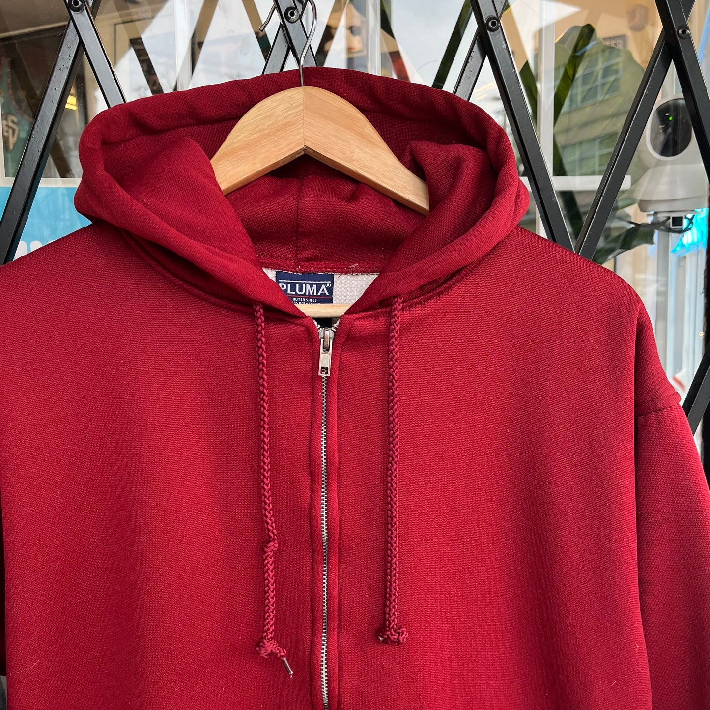 Vintage Thermal Lined Zip Up Hoodie - Size M