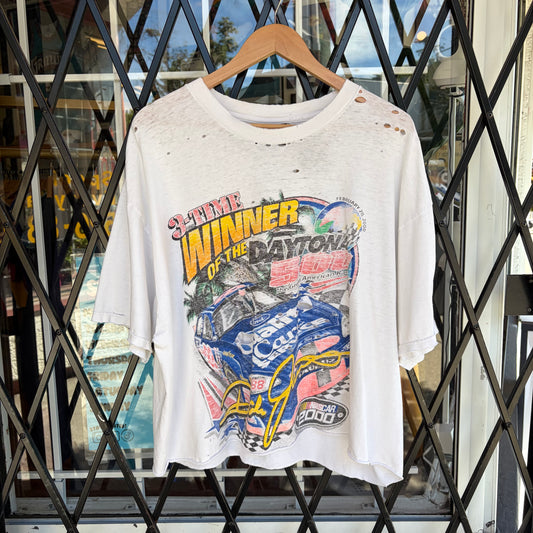 Vintage Distressed NASCAR Racing Cropped Tee - Size XL