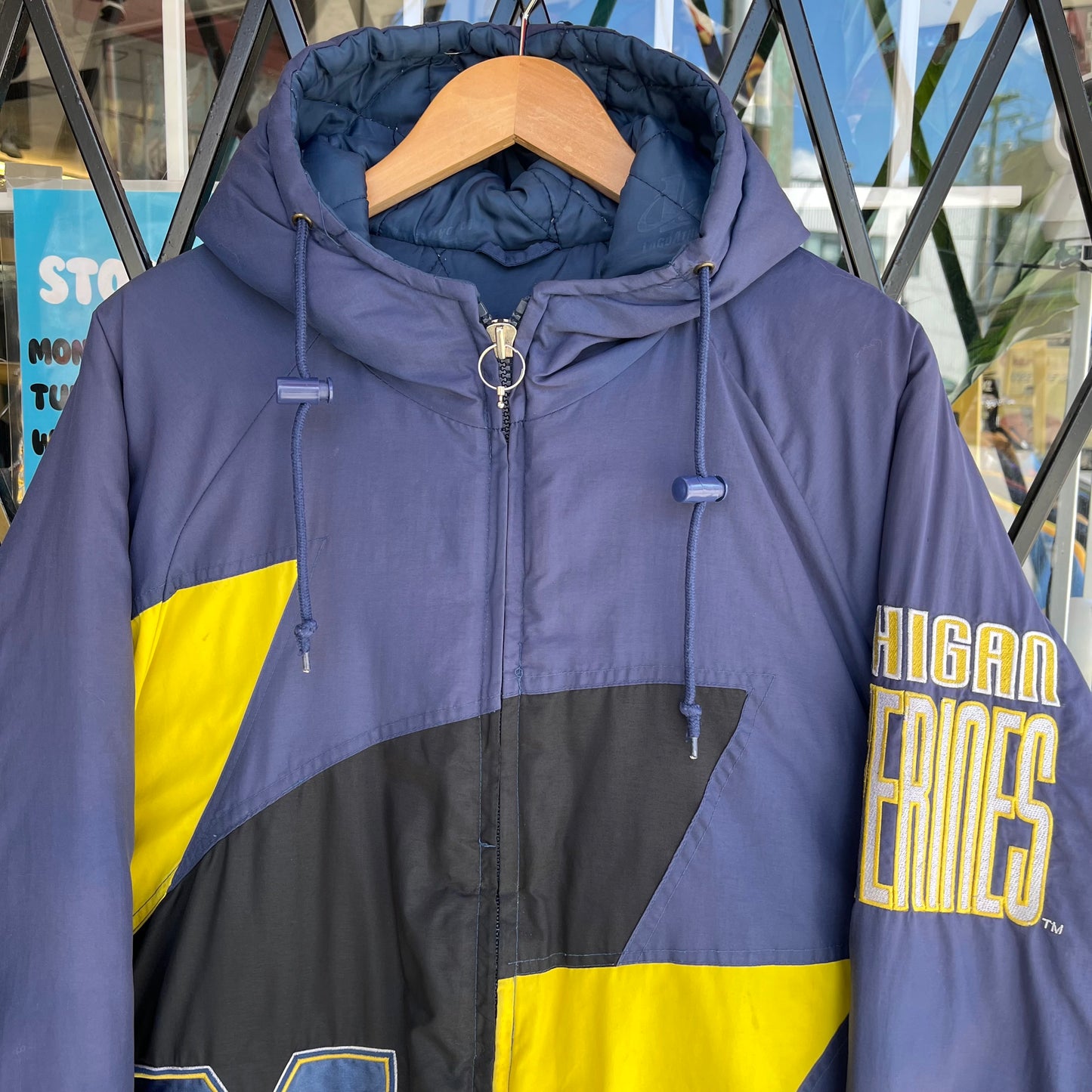 Vintage Logo Athletic Michigan Wolverines Sharktooth Jacket - Size S