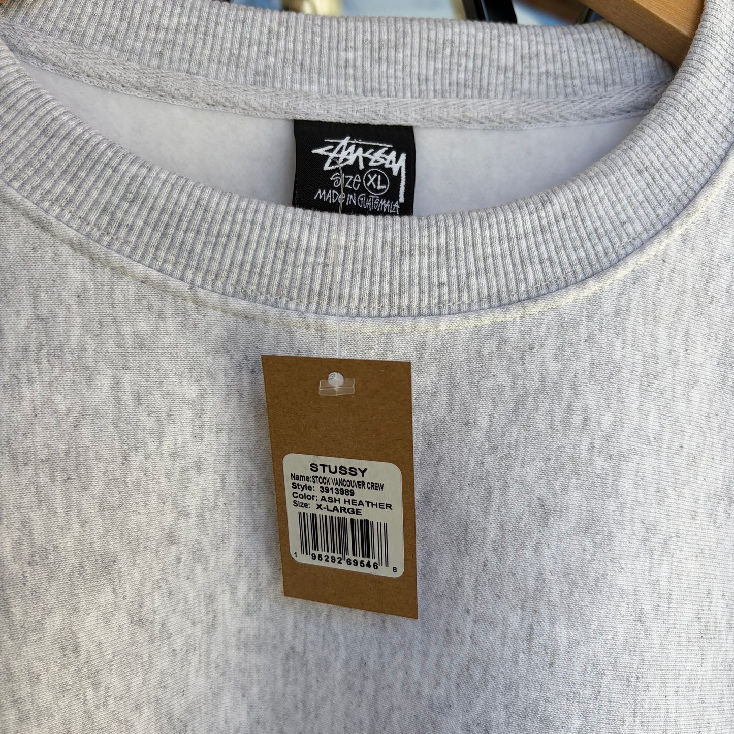 Stussy Vancouver Stock Crewneck Ash Heather - Size XL