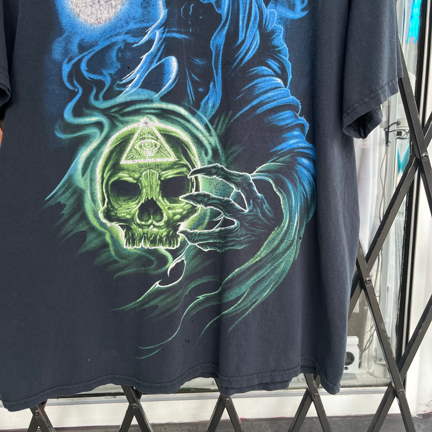 Y2K Grim Reaper Graphic Tee - Size XL