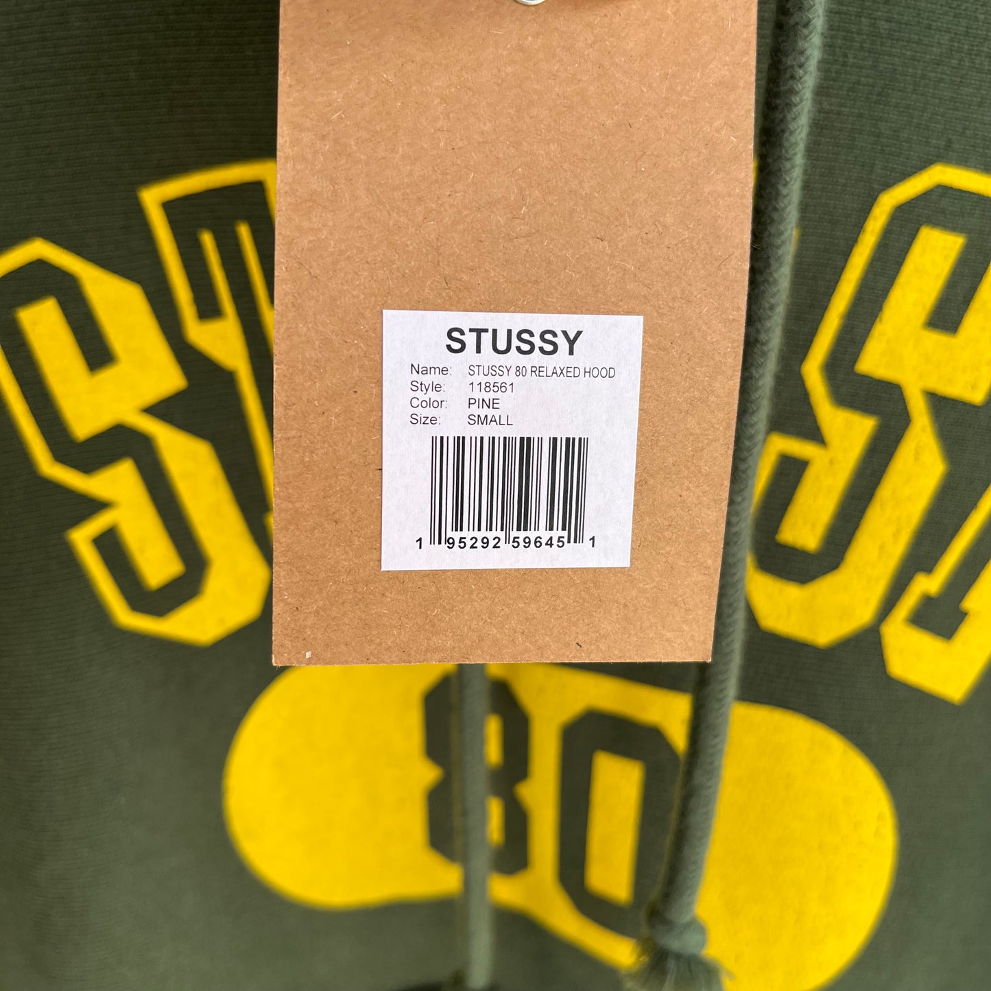Stussy 80 Relaxed Hoodie Pine - Size S