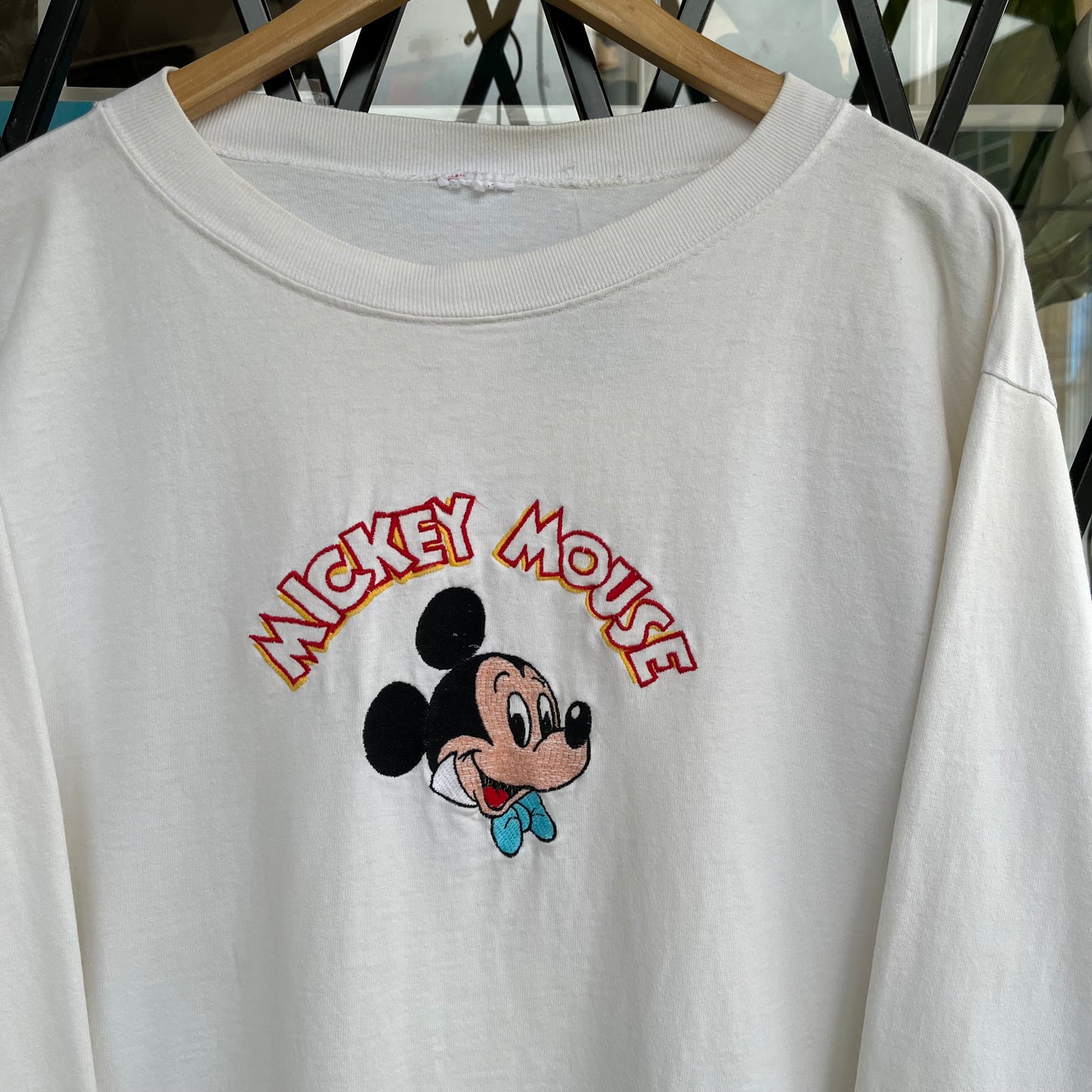 Vintage Disney Mickey Mouse Embroidered Long Sleeve - Size L