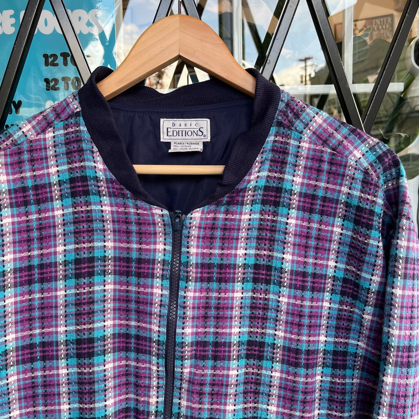 Vintage Plaid Cropped Jacket - Size Womens XL