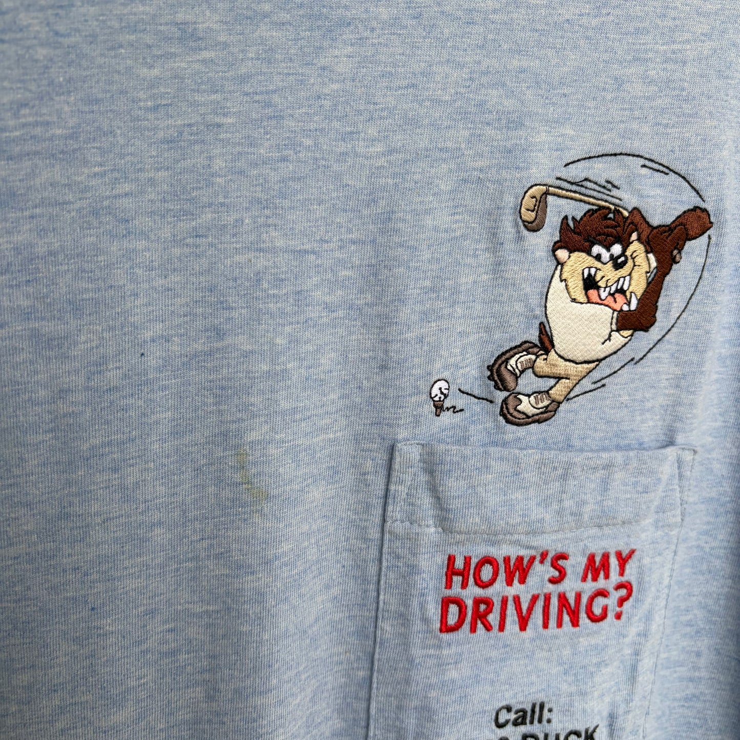 1998 Looney Tunes Taz Golf Pocket Tee - Size M