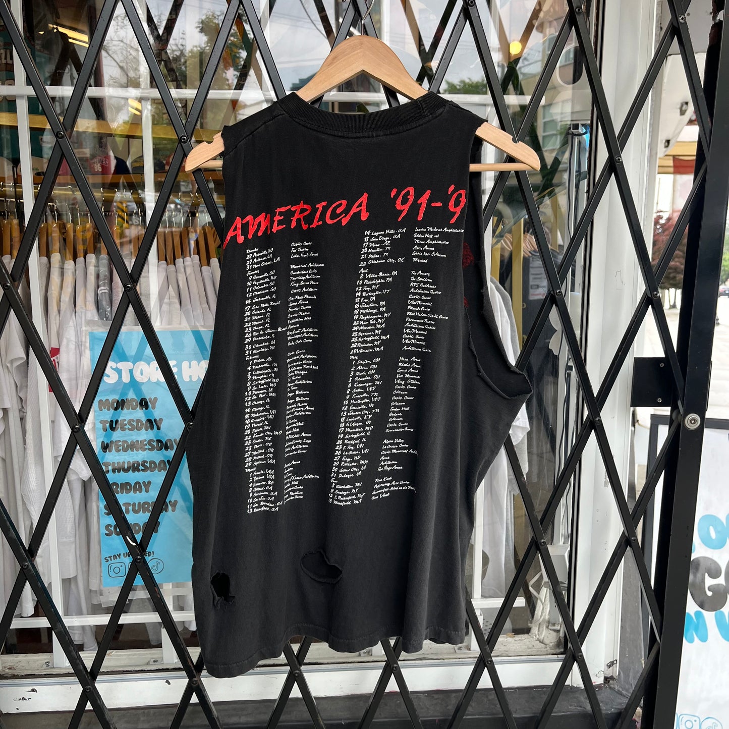 1991 Skid Row Tour Cut Off Tee - Size L