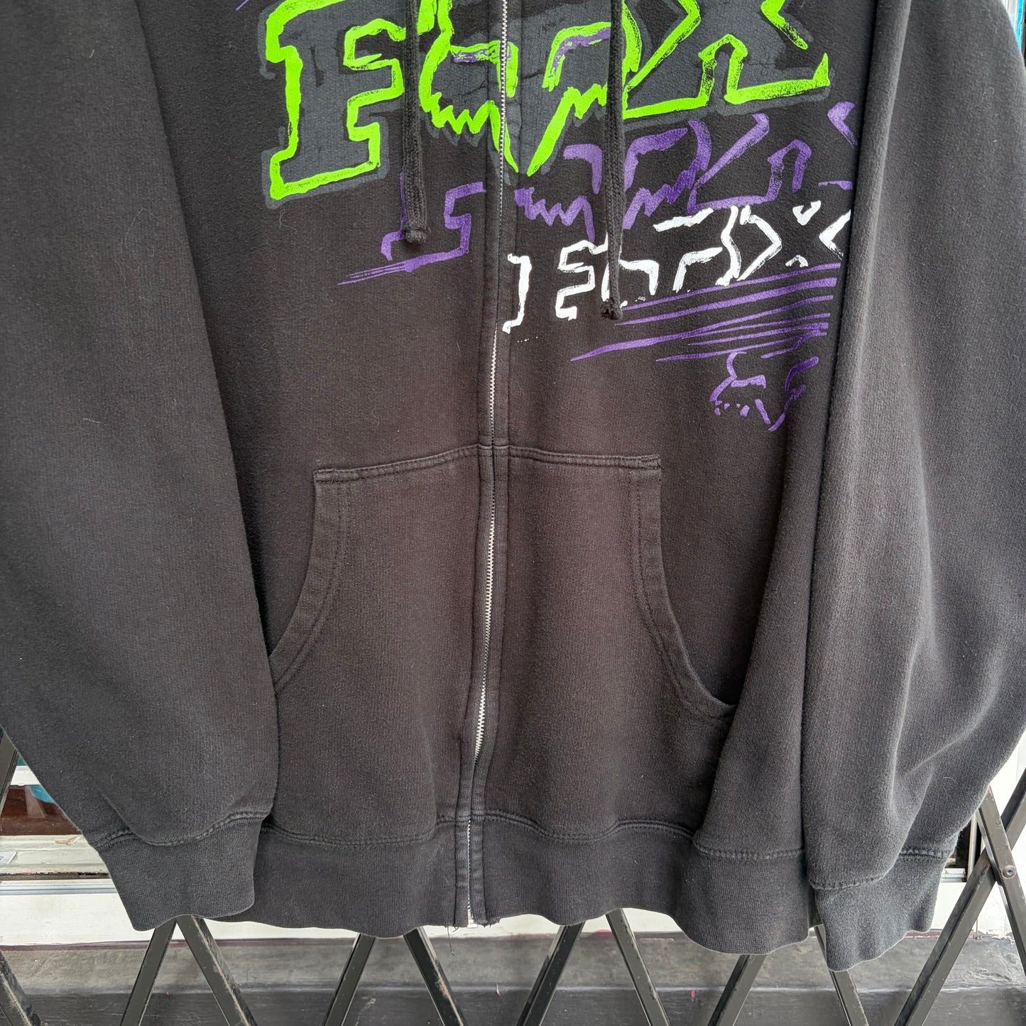 Y2K Fox Racing Zip Up Hoodie - Size XXL