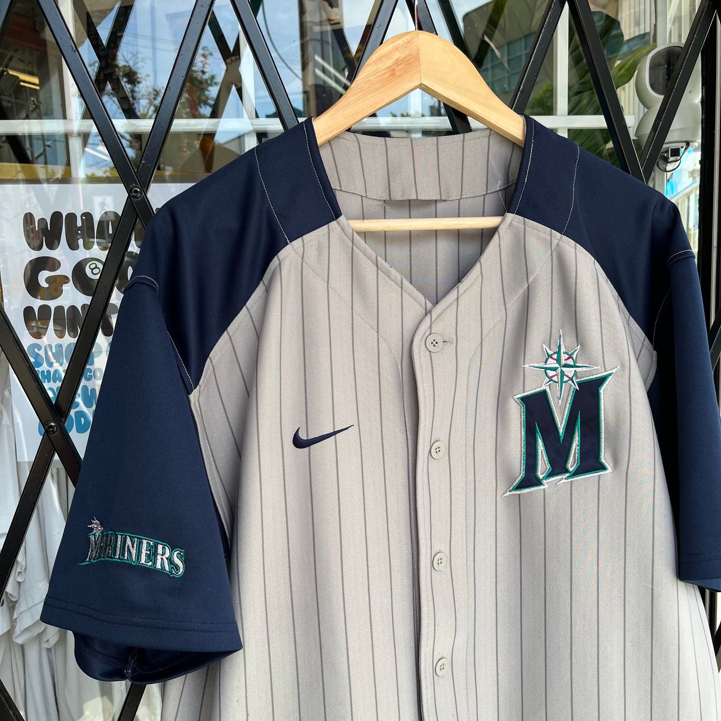 Vintage Nike Seattle Mariners Pinstripes Jersey - Size M