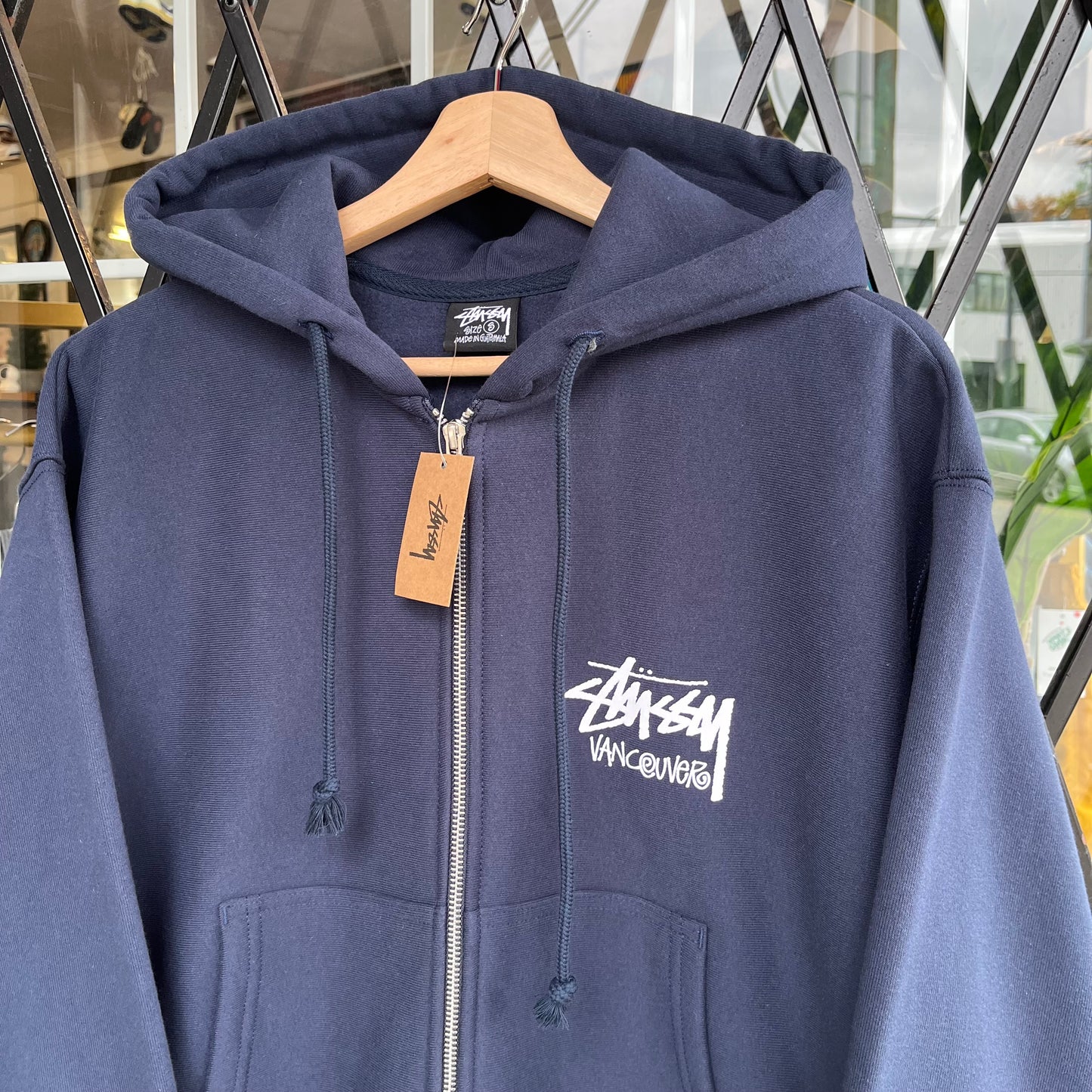 Stussy Stock Vancouver Zip Hoodie Navy - Size S
