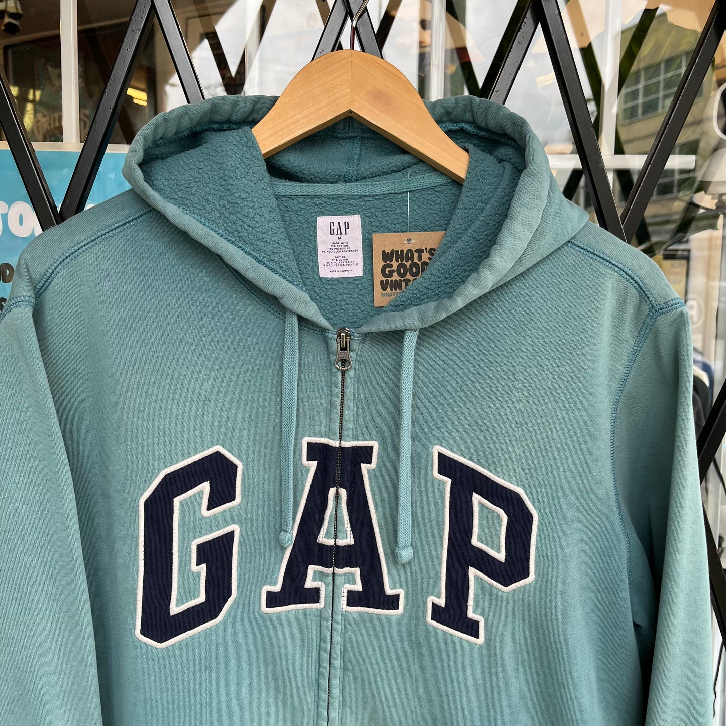 Gap Spell Out Zip Up Hoodie - Size M