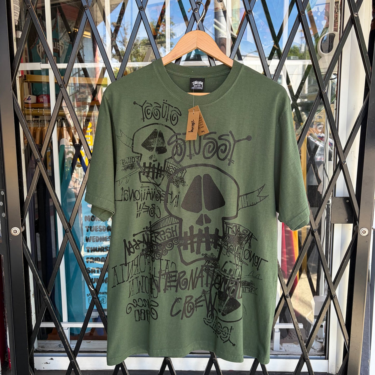 Stussy Skulls Tee Pine - Size M
