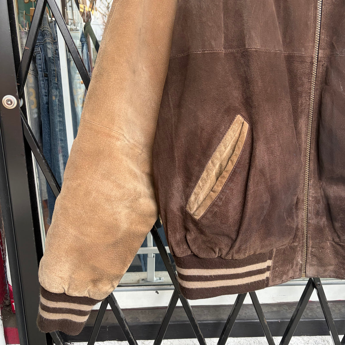 Vintage Genuine Leather Bomber Jacket - Size XL