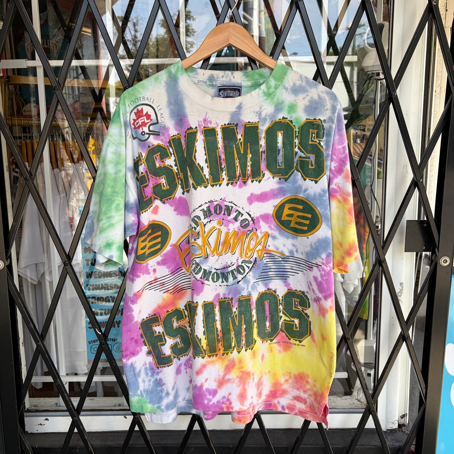 1992 Edmonton Eskimos Tie Dye Tee - Size L