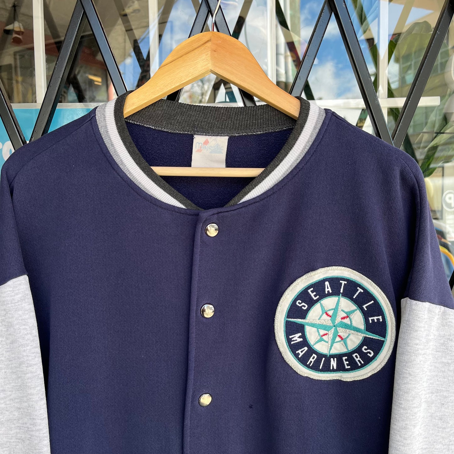 Vintage Seattle Mariners Snap Button Up Jacket - Size XL
