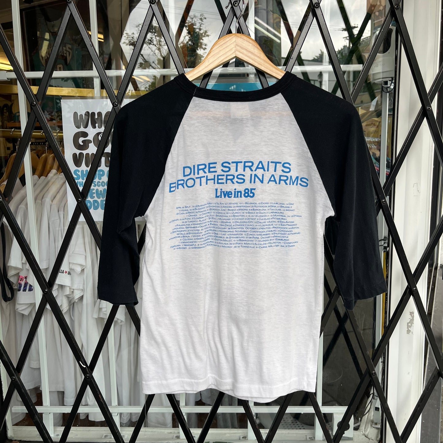 1985 Dire Straits Brother In Arms Tour Raglan Shirt - Size M