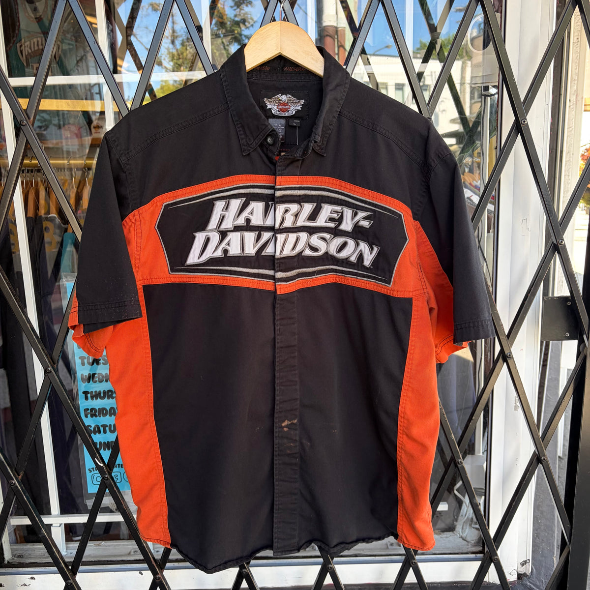 Harley Davidson Short Sleeve Button Up - Size L