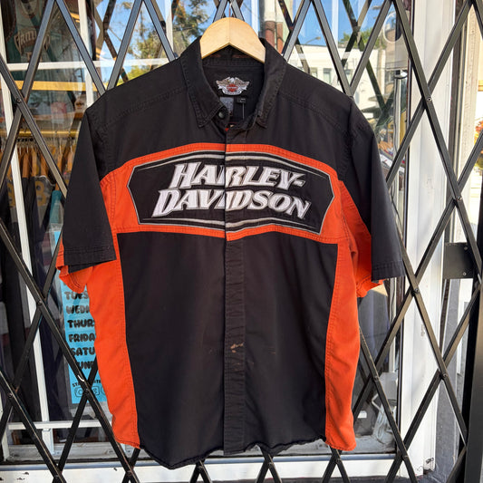 Harley Davidson Short Sleeve Button Up - Size L