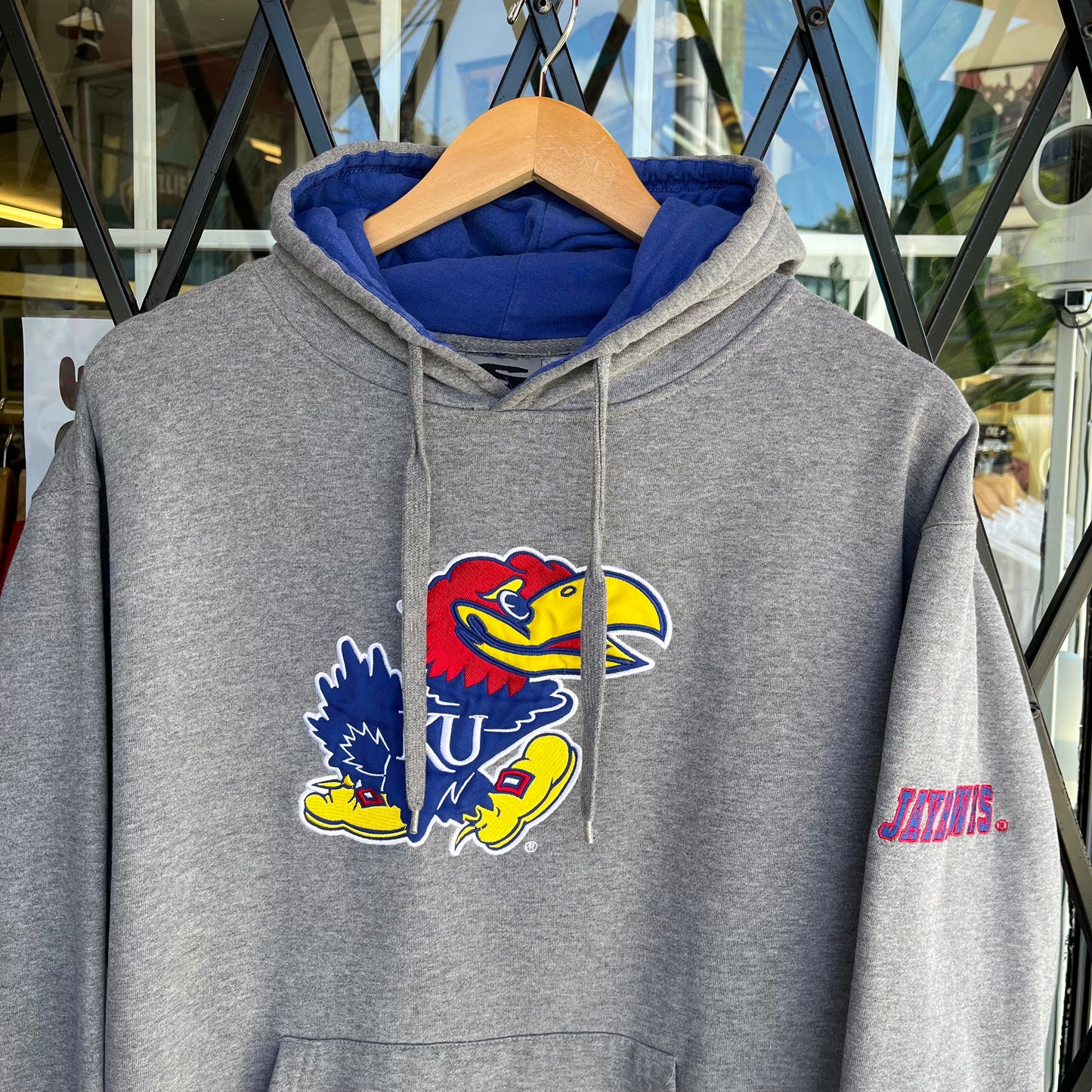 Vintage Kansas University Jayhawks Hoodie - Size L