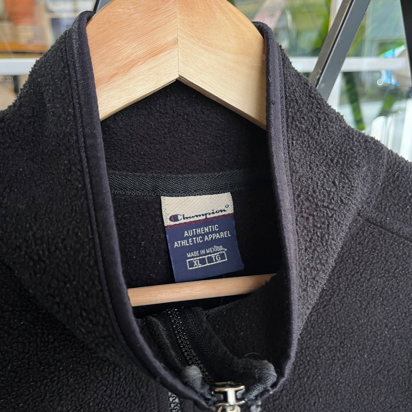 Vintage Champion Fleece Quarter Zip Sweater - Size XL