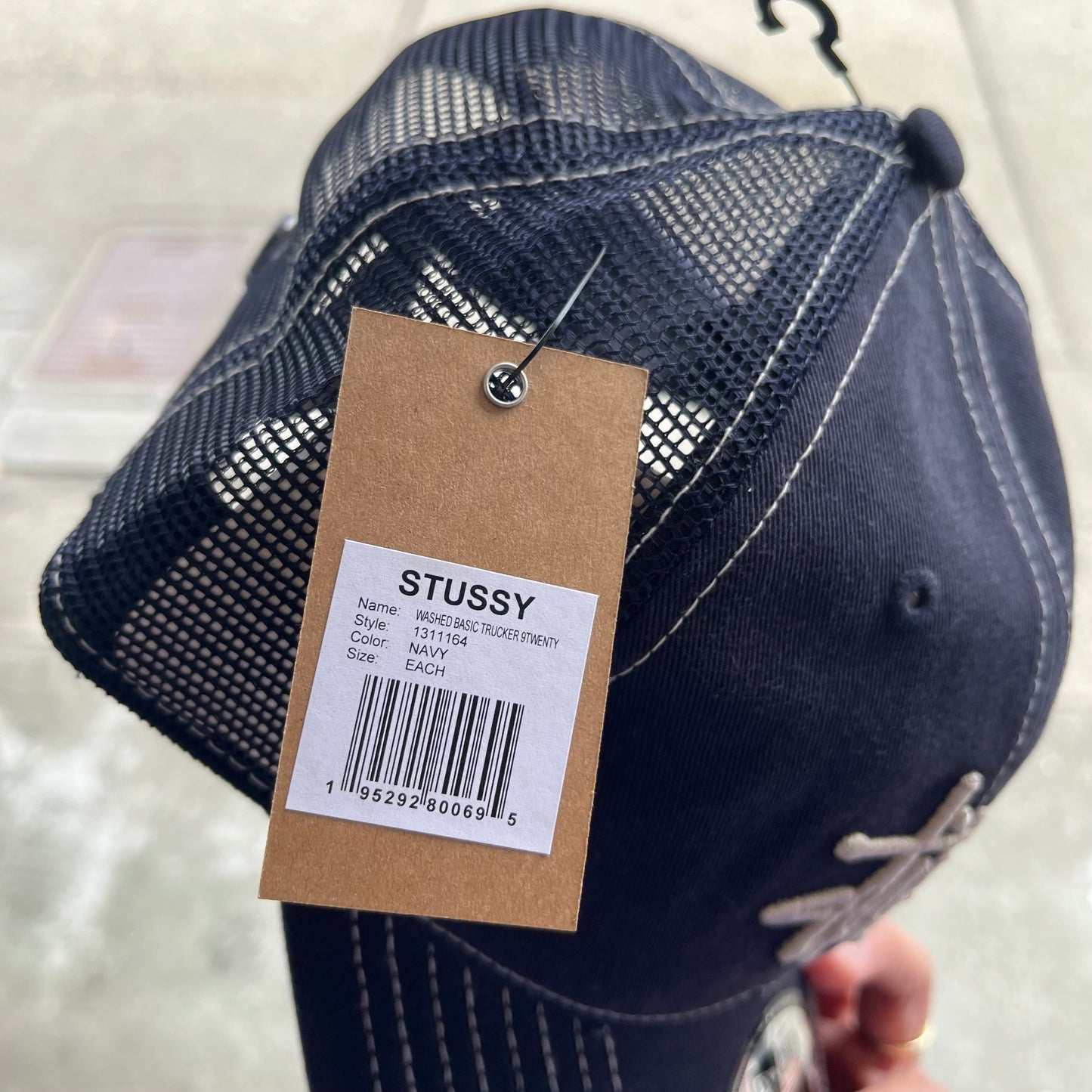 Stussy Washed Basic Trucker Hat Navy