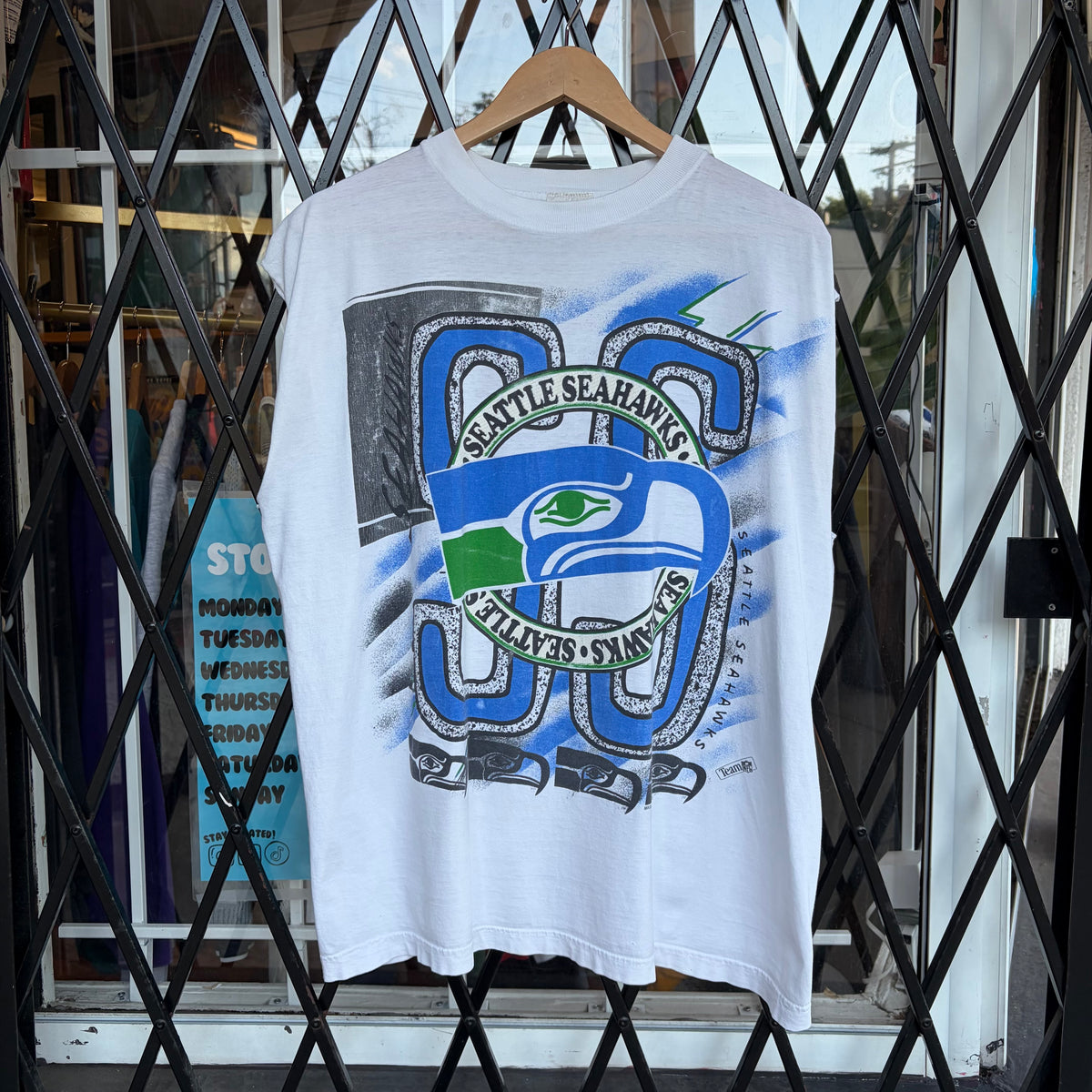 Vintage Seattle Seahawks Cut Off Tee - Size L