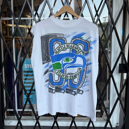 Vintage Seattle Seahawks Cut Off Tee - Size L