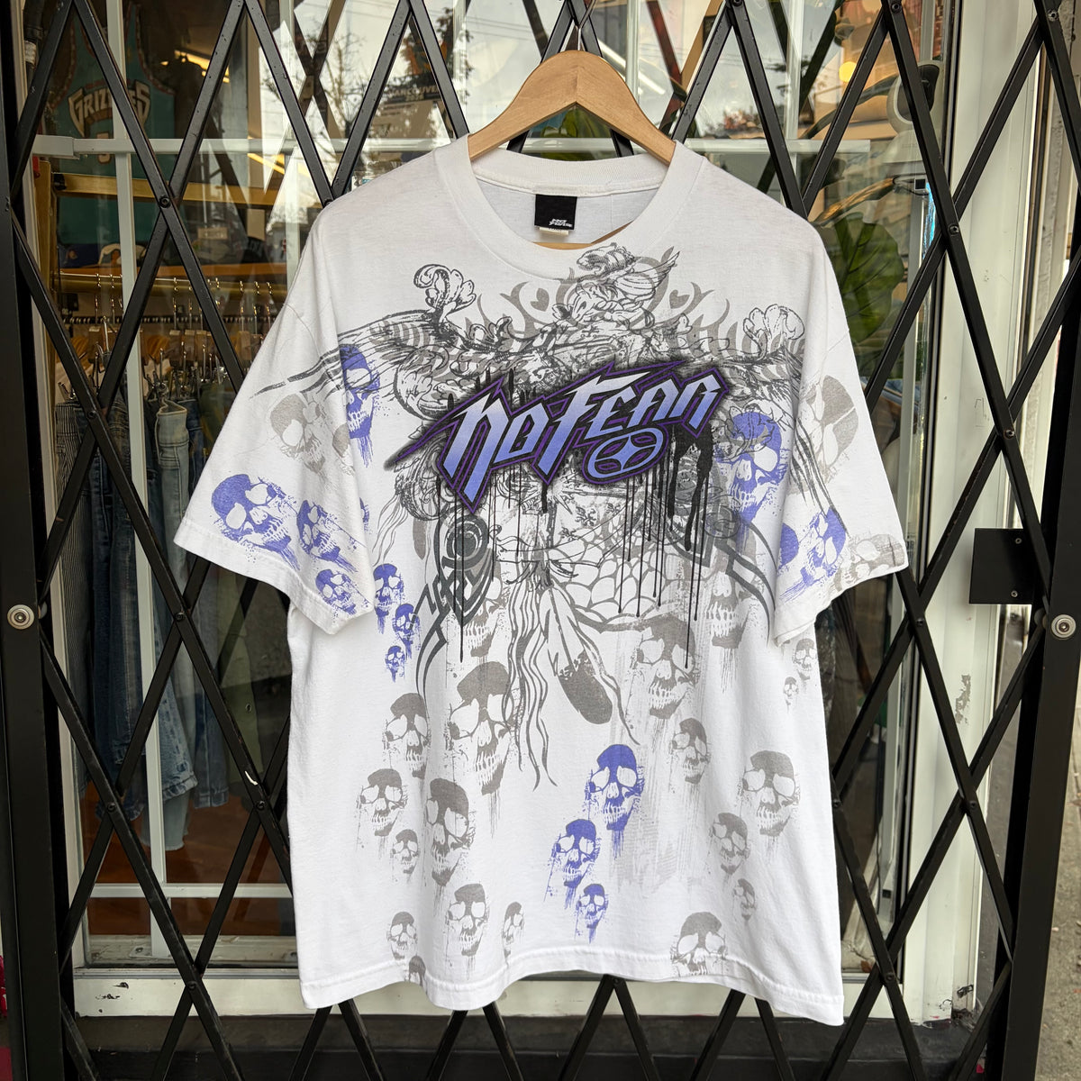 Y2K No Fear AOP Tee - Size XL
