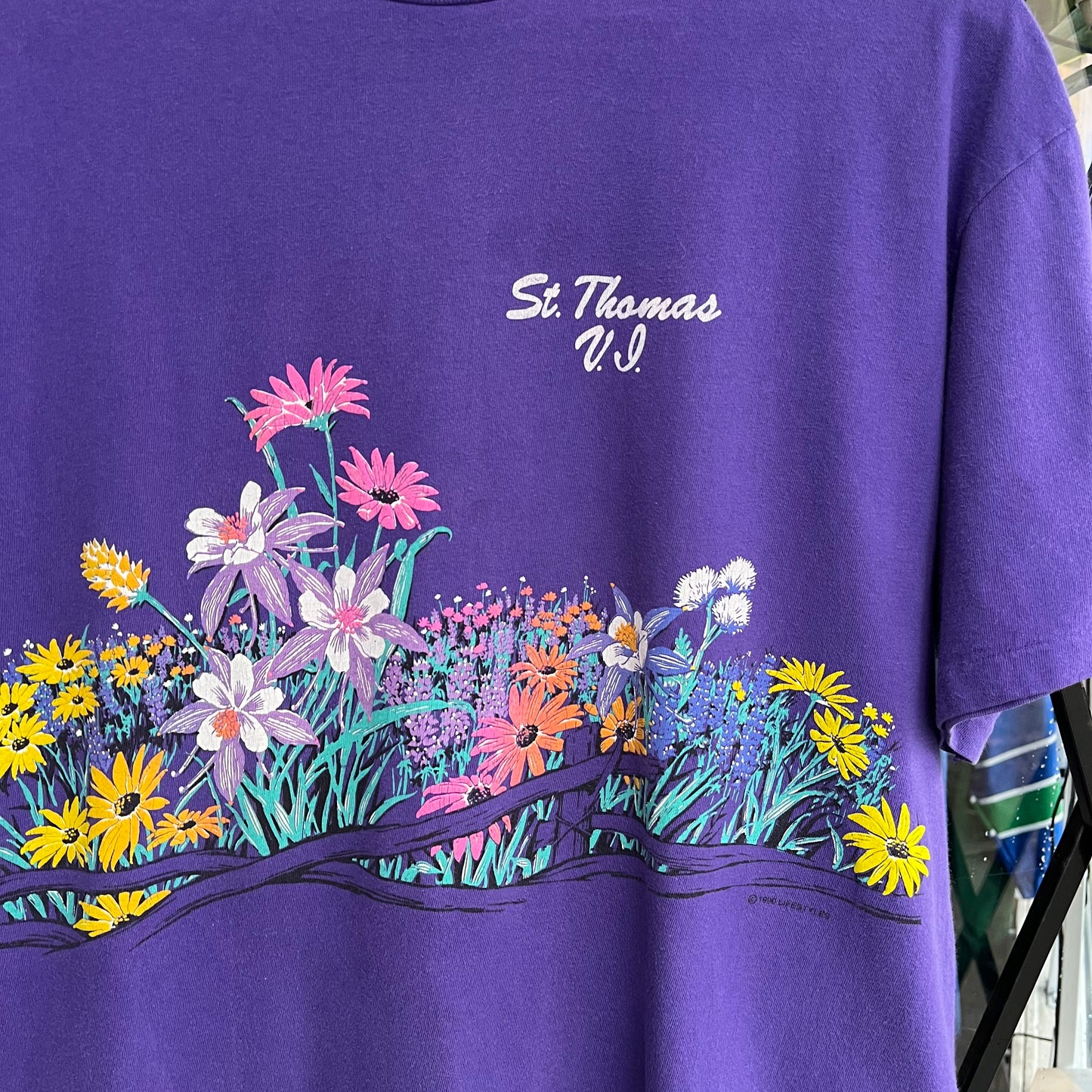 1990 Floral Souvenir Tee - Size L